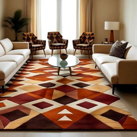 Handcrafted Geometric Contemporary Area Rug for Living Room